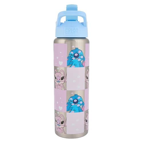 Lilo & Stitch 750ml Stainless Steel Water Bottle with Straw - Fun Design for Kids and Adults Leak-Proof Insulated BPA-Free Perfect for School Travel and Outdoor Activities