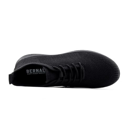Image of Bernal Black Sneakers for Women Walking Shoes Non Slip Lightweight Casual Breathable Tennis Shoes Work Travel