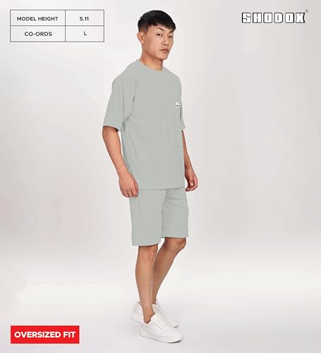 Image of SHODOX Men's Solid Relaxed Fit T Shirt and Shorts Set | Casual Summer Wear | Comfortable Stylish Outfit for Men