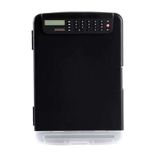 Étui document de stockage fichiers et presse-papiers étanche avec calculatrice intégrée