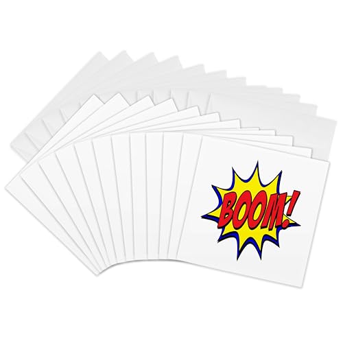 Cartes de vœux super-héros 3dRose Gc_291776_2 lot de 12 format 15x15 cm