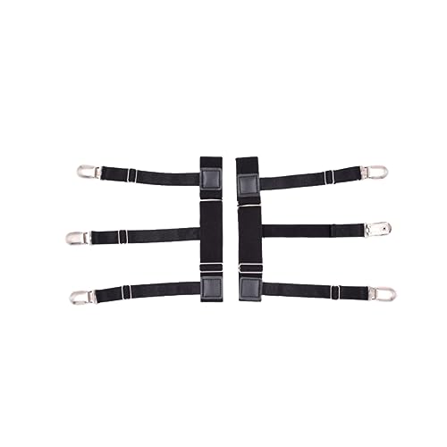 PartyKindom Practical Wrinkle Shirt Holder Leg Ring Garter Clip Elastic Nylon Suspenders for Men Women Strong Clipping Force Durable Design for Effortless Shirt Tucking