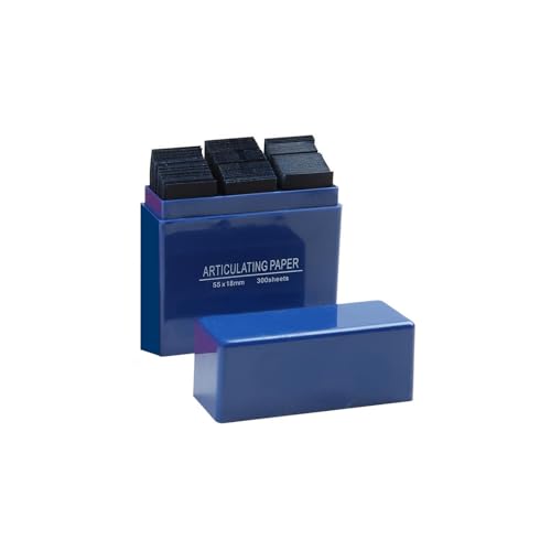 Image of Dental Articulating Paper Double Sided Bite Articulating Paper 100 Micron Film Doubled Side 55 x 18 x 0.1mm for Adults and Children (Blue 300Pcs)
