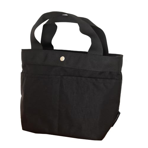 【 ボンモマン公式】保冷ランチバッグ ミニトート型 保冷 保冷バッグ マチ 広いメンズ おしゃれ 弁当袋 トートバッグ レディース 小さめ ユニセックス/bon moment (ブラック, Mサイズ)