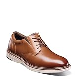 Nunn Bush Men's Griff Plain Toe Oxford Lightweight and Comfortable for All Occasions Leather Lace Up, Cognac, 7