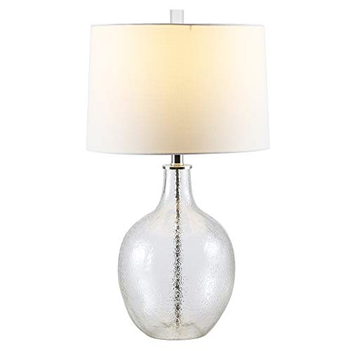 SAFAVIEH Lighting - Nadine 27-Inch Glass Table Lamp - Clear - Transitional Sculpted Body Design...