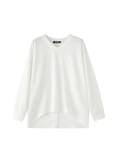 Image of ZANZEA Women's Off The Shoulder Batwing Tops Casual Loose Oversized Tshirts Long Sleeve Fall Pullover Sweater Tops