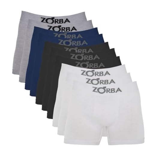 Kit 10 Cuecas Zorba Boxer sem Costura Algodão 781 Pto/Bco/Mho/Mes GG