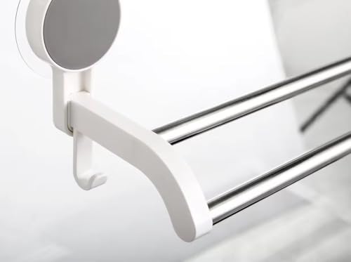 Image of GLACIAL Wall Mounted Double Rod Towel Holder Bar - Magic Sticker Napkin Rod Hanger for Bathroom & Kitchen, No-Drill Cloth Rack for Hand Towels, Dish Towels, and Cleaning Rags (Pack of 1)