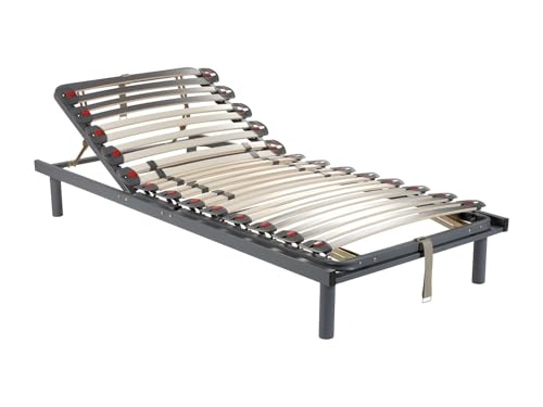 DREAMEA Vente-Unique - Somier articulado Manual, 3 Posiciones de Cama - Firmeza Regulable - 70x190 cm