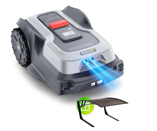 RoboUP Mähroboter ohne Begrenzungskabel T1200Pro 2025Version, Ride-On Edge u. automatische Kartierung, Mehrzonenverwaltung, KI Hinderniserkennung Rasenmäher Roboter für Fläche bis zu 1500㎡