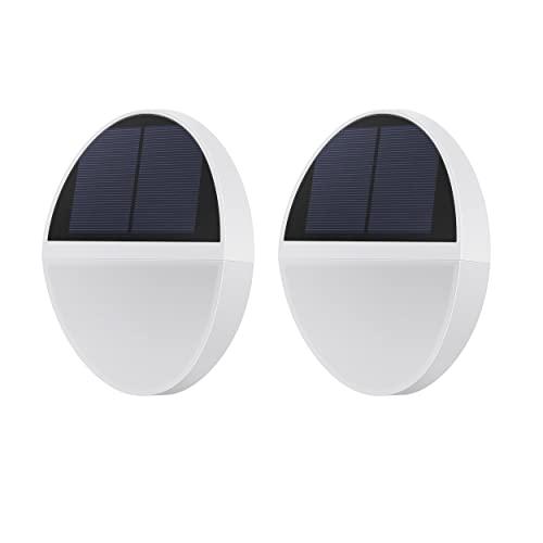 Aplique Solar LED Exterior Blanco, Sensor de Movimiento, Foco Solar, Hasta 19 Horas de Luz (2 Unidades) Cover