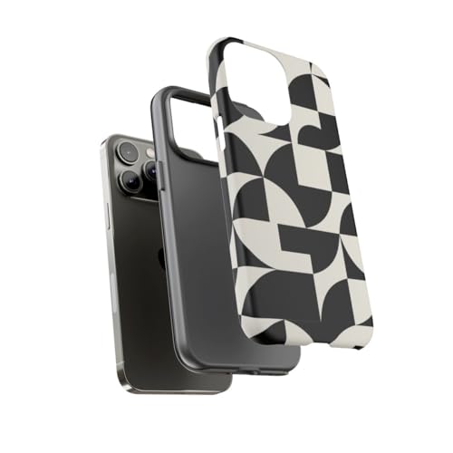 Coque rigide mate pour iPhone 14 Pro Max, motif géométrique chic
