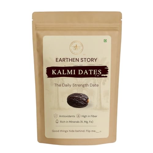 Image of Earthen Story Kalmi Dates 200 gm | Premium Safawi Khajur /Khajoor | Instant Energy Booster, Rich in antioxidants & Fibre, Good for Diabetics, Natural Sweetener, Gluten Free | 3-Layer resealable Pouch