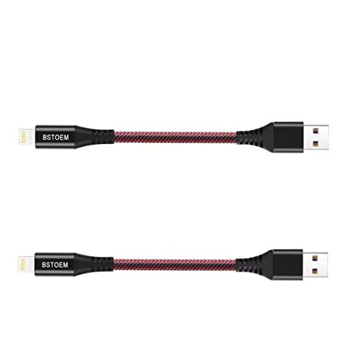 Short Lightning Cable (2Pack 7Inch) USB Charger Cord for Apple iPhone 12/12 Pro/11/Xs Max/Xr/X/8/7/6/6s Plus/SE/5c/5s/5 iPad Air Pro/Air/Mini Charging Wire