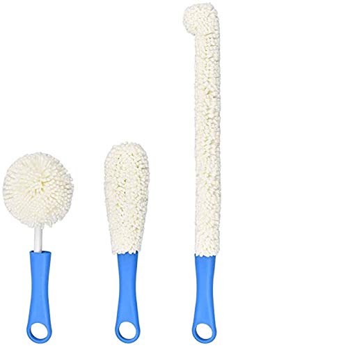 ZILONG 3 Pack Bottle Cleaning Brush Flexible Bottle Scourer - Multi-Function Household Cleaning Tools for Cleaning of Wine Decanters, Goblets, Glasses, Cups