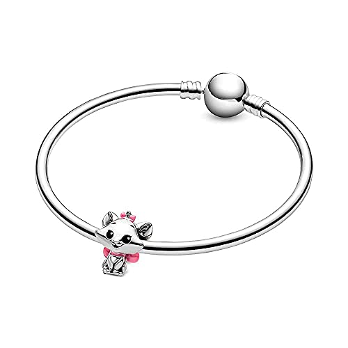 Aristocats Marie Charms 925 Sterling Silver Lovely Cat Bead wih Pink Enamel for Bracelets4