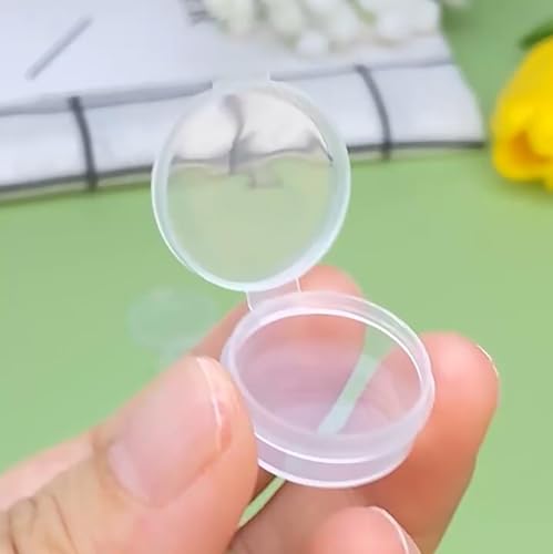 Image of 0.034 oz Mini Clear Plastic Round Storage Jars for Beads (0.75 x 0.28 inch), Buttons, Small Jewelry Findings (24 Pack)