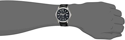 Image of Orient Men's 'Polaris GMT' Japanese Automatic Stainless Steel and Leather Dress Watch, Color:Black (Model: FDJ05002B0)