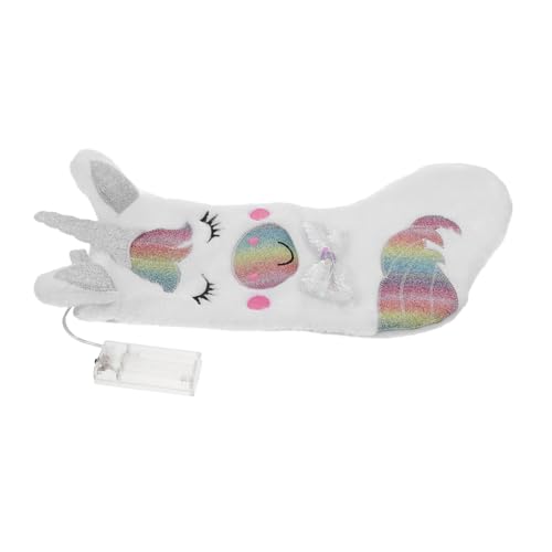 BUGUUYO Calcetín Navideño Grande de Unicornio con Luces Led, Adorno Festivo para Bares y Restaurantes, Material de Fieltro y Lentejuelas, Adecuado para Regalos Navidad