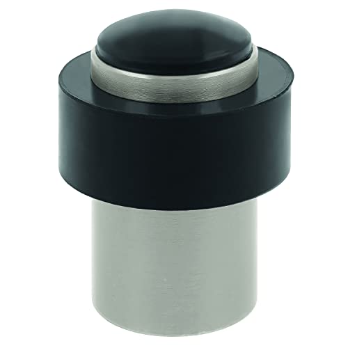 Amig - Tope para Puertas de Paso - Diámetro 30 x 48 mm - Modelo 206 - Aluminio con Acabado Niquel Cepillado - Canto Redondo - Incluye Tirafondos + Tacos para su Instalación