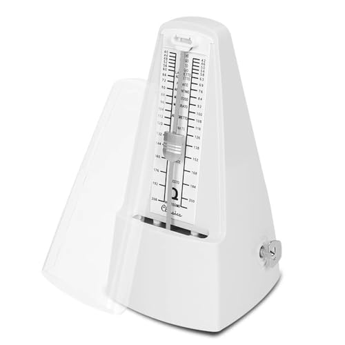 メトロノーム 専用リズムと複数のカラーオプションを備えたユニバーサルな機械式メトロノーム 高精度メトロノーム(White)