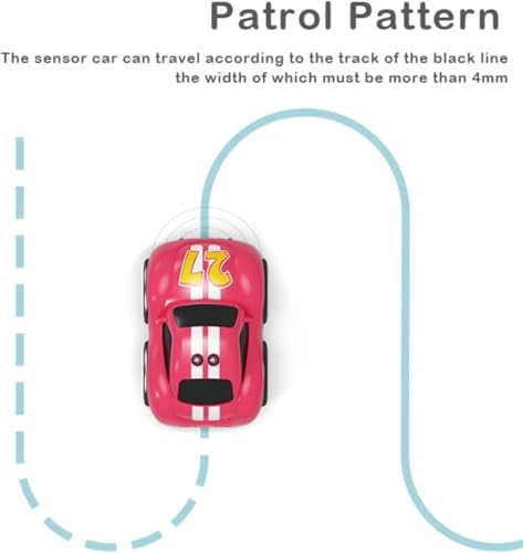 Image of TOYTASTIC Automatic Line Following Car, 2.4Ghz Smart Sensor Super Mini Cars, Gestures Inductive Car that Follows Drawn Line, Smart Automatic Avoidance Desktop Vehicle (Multi Colors)