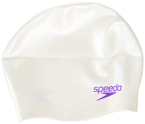 Speedo 870990C910 Gorro, Unisex niños, Blanco/púrpura (Real), Talla Única