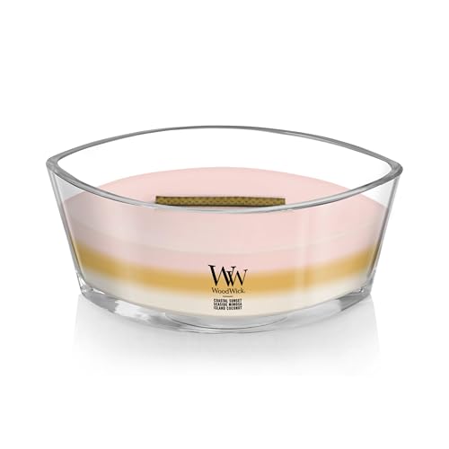 WoodWick Island Getaway Trilogy Gifts for Women and Men, 16 oz Ellipse Trilogy Candle with Crackling Wick