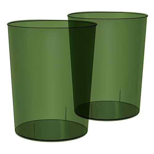 Papelera pequeña transparente de 1.5 galones de plástico para baño, cocina, oficina, dormitorio, hogar y dormitorio (1.5 galones (2 paquetes), verde transparente)