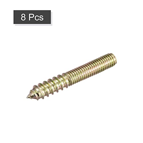 Image of uxcell M10x70mm Hanger Bolts, 8pcs Double Ended Thread Dowel Screws for Wood Furniture