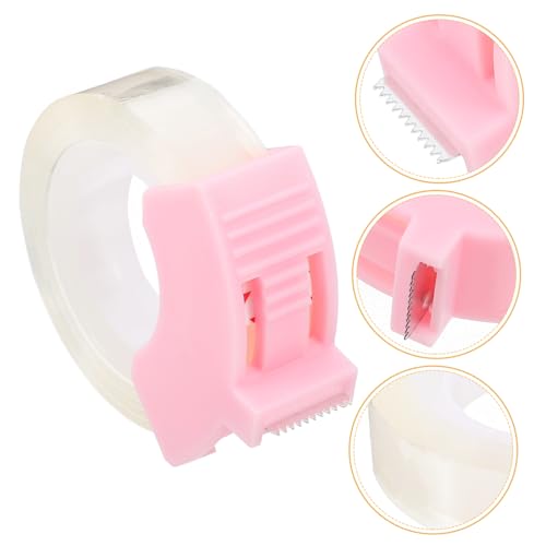 COOPHYA デスク用テープディスペンサー おしゃれなプラスチック製テープカッター 使いやすい家 ピンク