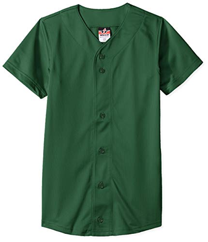 Alleson Athletic Teen-Boys Youth Baseball Jersey, Dark Green, Medium