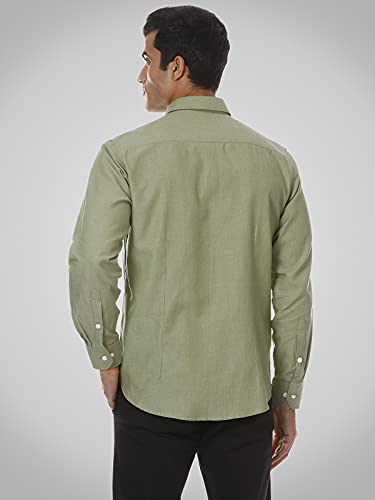 Image of SHIRT THEORY Green Solid Cotton Full Sleeves Casual Shirt for Men II Premium Cotton Shirt II Stylish Shirt for Men II Men Casual Shirt II Luxury Shirts ||