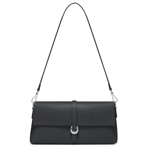 CHUNLI Genuine Leather Clutch Purses for Women Trendy Top-Handle Handbags & Crossbody Purse with 2 Adjustable Straps