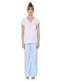 Vertbaudet Schlafanzug mit Herzmotiv für Schwangerschaft und Stillzeit himmelblau 34
