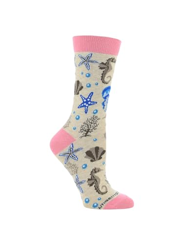 Image of WHD Ocean & Sea Life Crew Socks for Women & Men | Fun Animal Socks, Nature Lover Gift