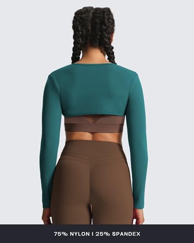 Image of Aoxjox Women's Lexi Lined Bolero Shrug | workout long sleeve,waist-defining cropped fit,open front cardigan,buttery soft fabric,layering,yoga,gym,daily wear