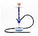 Madgrow narguilé "Lux bleu" 50 cm Corps en verre, plateau et base en métal anodisé, casserole en argile et 1 tube en silicone inclus des accessoires supplémentaires pour votre Shisha.