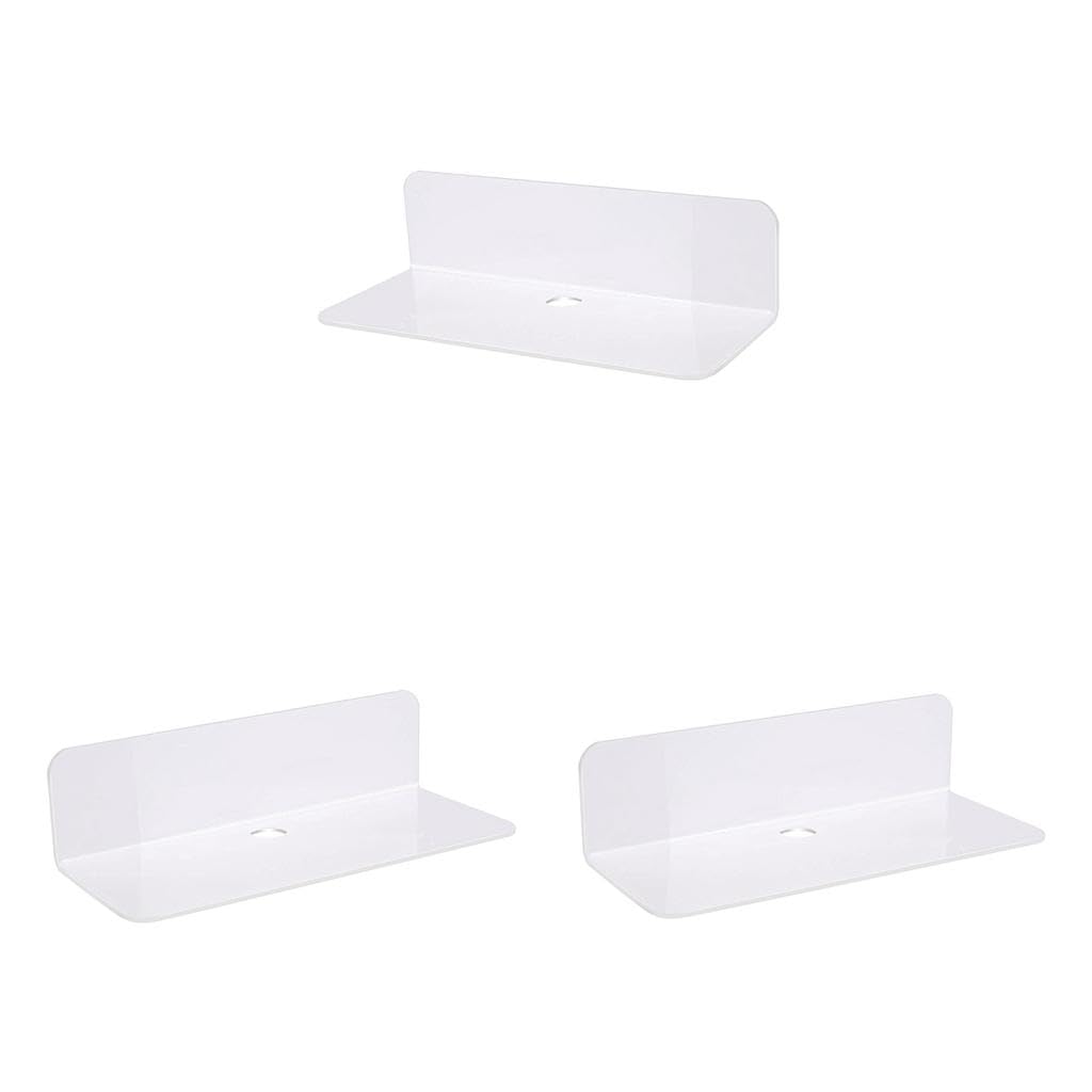 Damage-Free Acrylic Floating Wall Rack for Smart Speaker Video 3pcs White-image-41