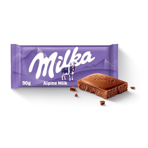 Milka Alpine Milk Chocolate Bars Smooth Creamy Sharing 90 g (25-Pack)