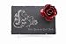 Imagen de Placa Pizarra Natural con Rosa Roja de Hierro