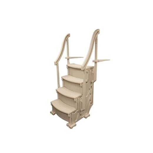 Confer CCX-AG 4 Step Above Ground Swimming Pool Ladder Stair Step Entry System with Handrails, Beige