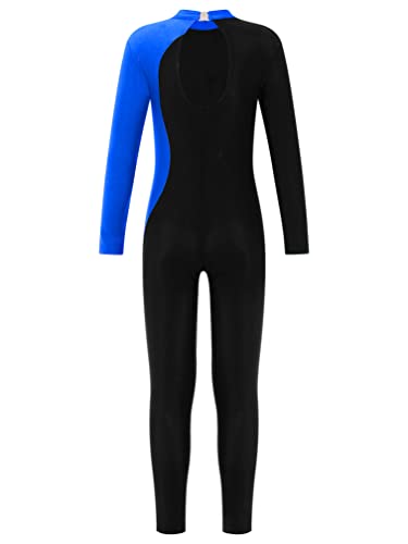 Easyforever Kids Girls Long Sleeve High Neck Shiny Rhinestone Full Body Gymnastics Leotard Ballet Dance Jumpsuit Unitard Blue 12 Years #TOP1