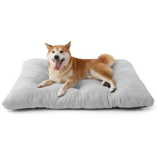 Bedsure Washable Dog Crate Bed Large Sized Dog, Comfort Fluffy Plush Pet Pillow Bed Kennel Pad with...