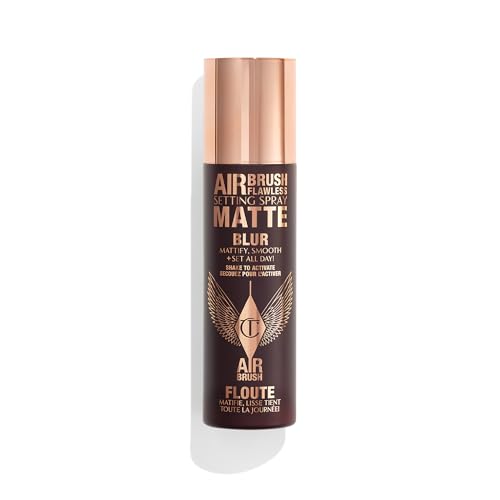 Charlotte Tilbury Airbrush Flawless Matte Setting Spray – Ulta-Fine Mist to Prime & Set Makeup Up to 16Hr – Oil and Shine Control with Blurring Matte Finish, Humidity & Waterproof