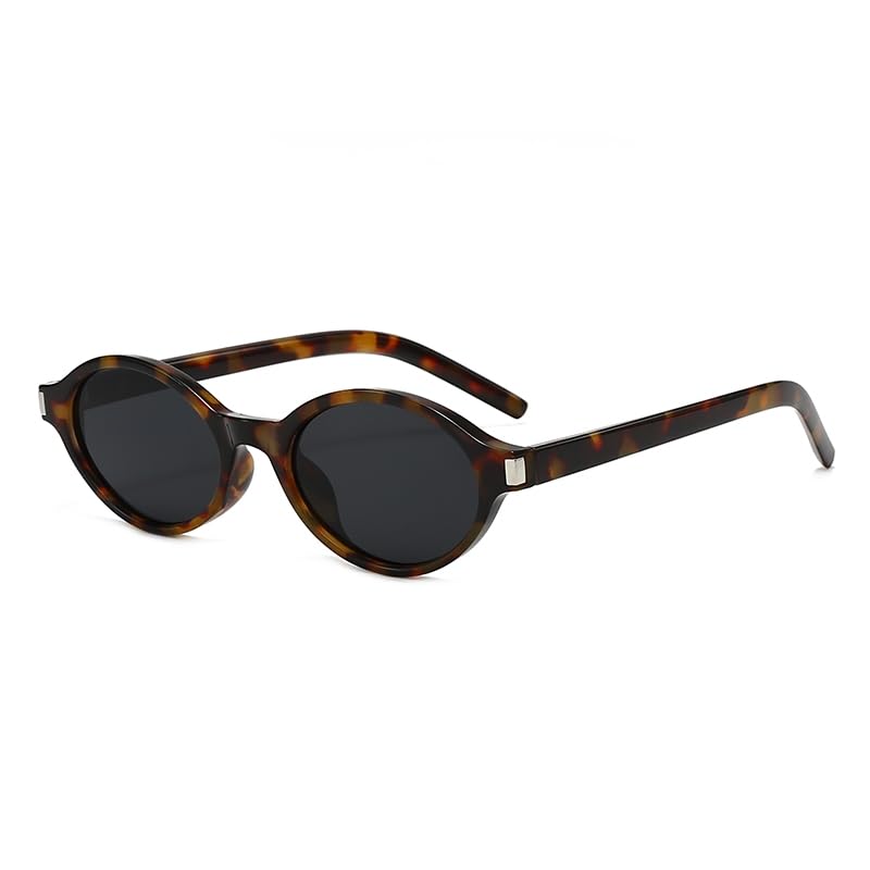 YAMEIZE Retro Oval Sunglasses Women Men Vintage Small Frame Sunglasses 90s Sun Glasses UV4002