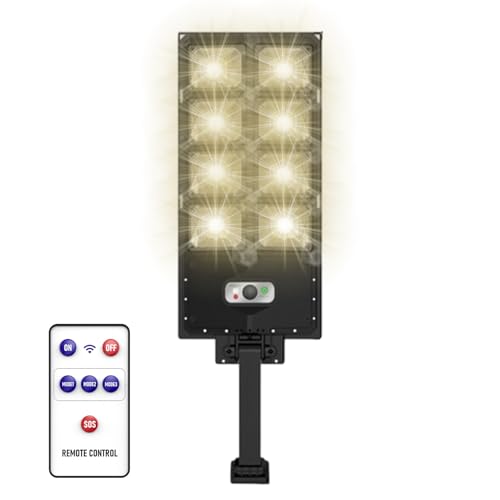 Luces solares para exteriores genéricas | LED impermeable con mando a distancia | Luces solares para valla con detector de movimiento, para jardín valla porche de césped pasillo paisaje