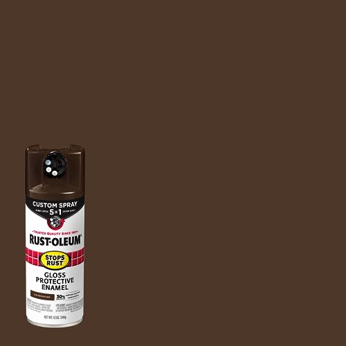Image of Rust-Oleum Stops Rust Custom 5-in-1 Spray Paint, Gloss Leather Brown