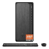 HP OmniDesk Desktop PC, AMD Ryzen 5 8500G, 8 GB RAM, 512 GB SSD, AMD Radeon 740M Graphics, Windows 11 Home, Microsoft Copilot, Gray Wood, M02-0310 (2025)